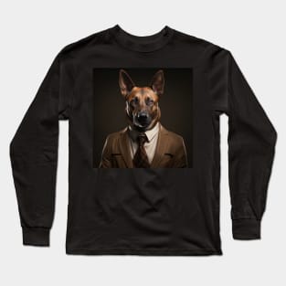 Belgian Malinois Dog in Suit Long Sleeve T-Shirt